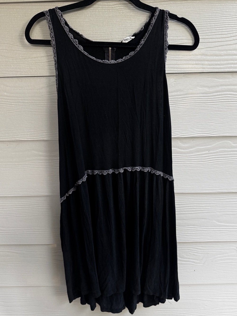 POL tunic Size 3XL Black Babydoll Crochet Trim Sleeveless goth boho